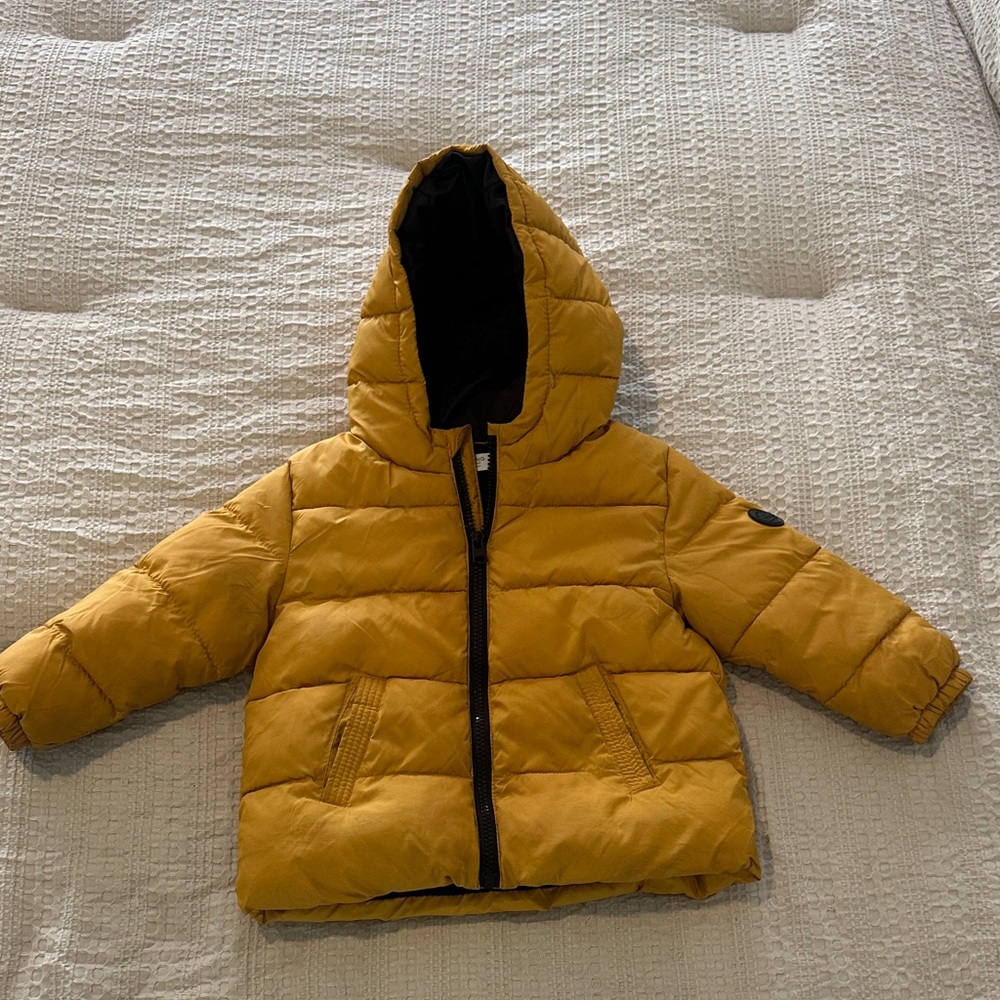 Mango Kids Yellow Puffer Jacket